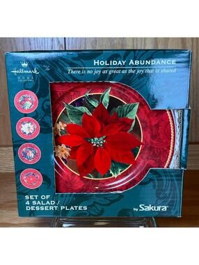 Holiday Abundance Set of 4 Salad/Dessert Plates by Sakura